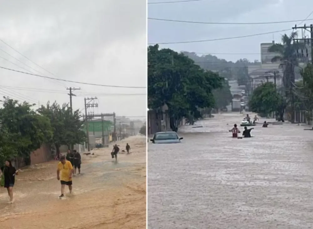 Chuva de quase 100 mm em 1h provoca alagamentos e estragos no Vale do Ribeira / Foto: Murilo Kozikoski