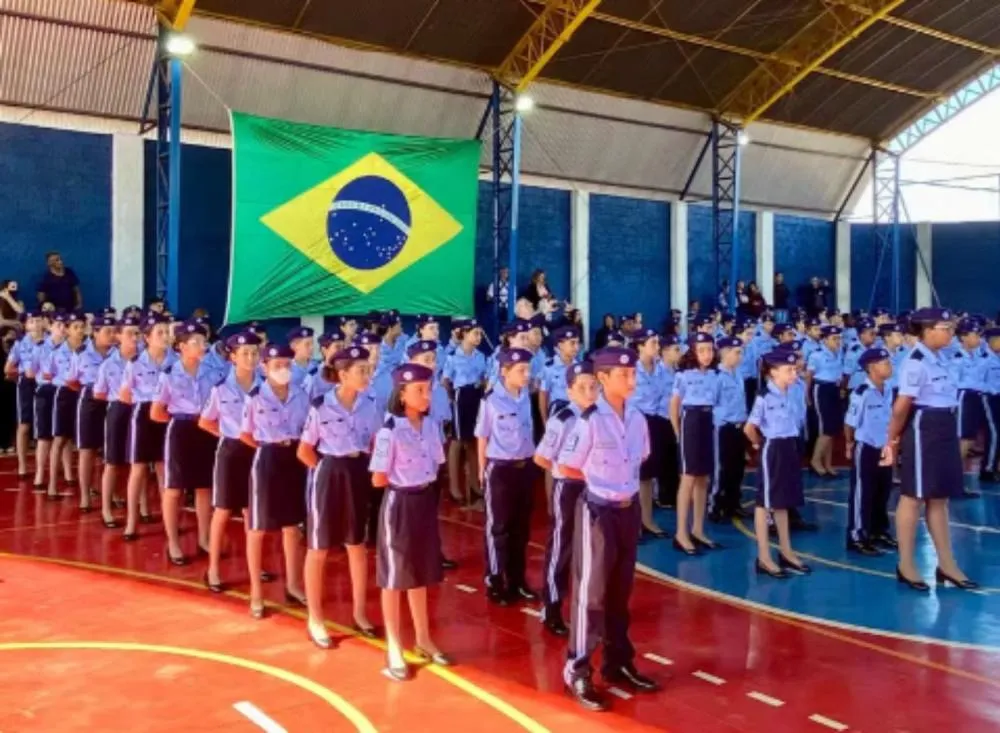 Escola cívico-militar em Barrinha (SP) existe desde 2021 — Foto: Reprodução/Prefeitura de Barrinha
