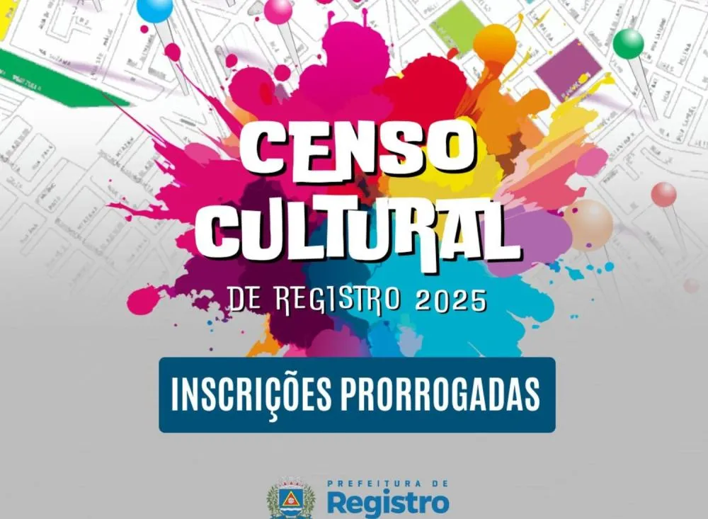 Prorrogação das Inscrições para o Censo Cultural 2025 de Registro: Agora até 31 de Outubro / Foto: Divulgação