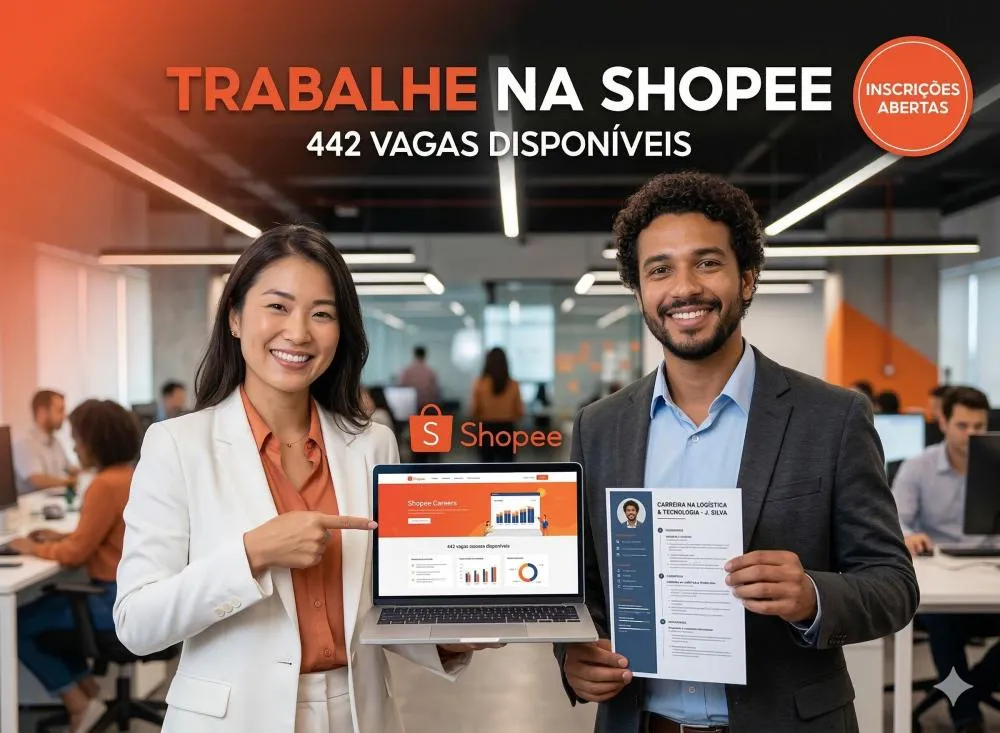 Trabalhe na Shopee: processo seletivo oferece centenas de vagas no Brasil / Foto: Gerada por IA